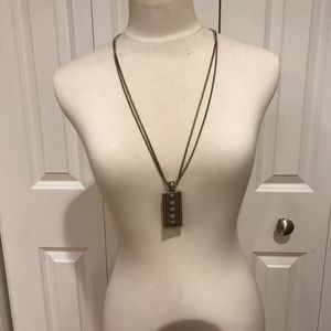 Boho double chained pendant necklace